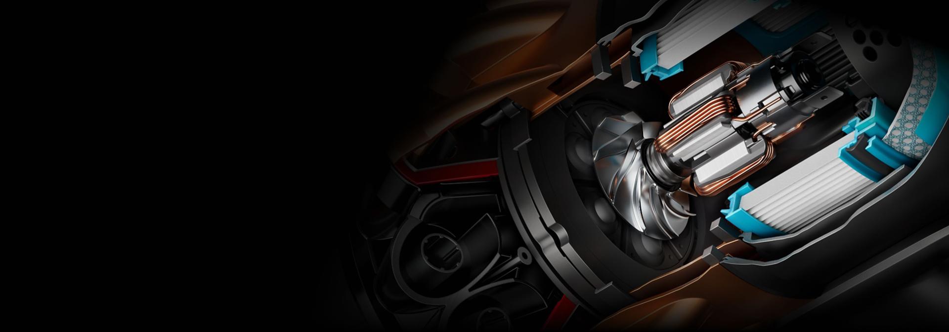 Tolmuimeja Dyson Piston Animal HEPA-filtrisüsteemi läbilõige