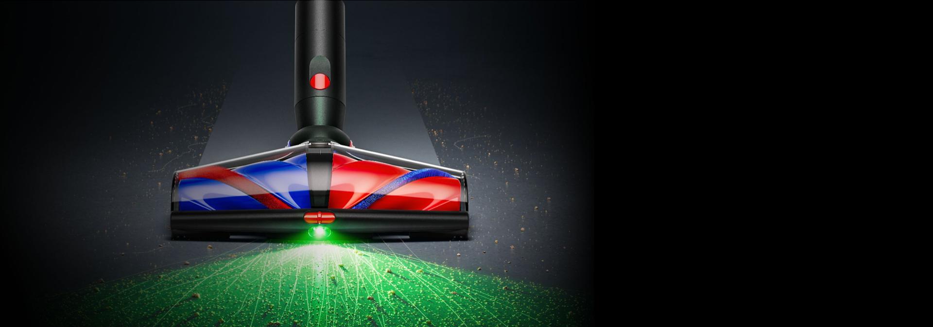 يُسلط رأس التنظيف All Floor Cones Sense الضوء على الأتربة المُختبئة والمخفية على الأرضية الصلبة.