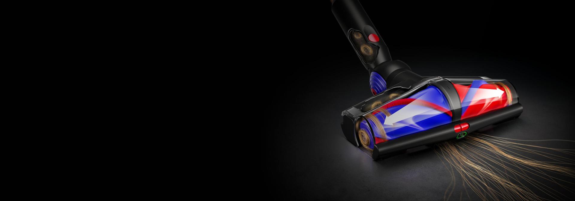 The All Floor Cones Sense cleaner head detangles hair.