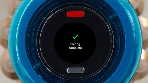 Close-up of the Real-time LCD display on the Dyson DS60 Piston Animal vacuum.