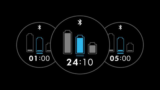 The LCD screen of the Dyson DS60 Piston Animal vacuum shows remaining run time.