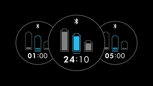 The LCD screen of the Dyson DS60 Piston Animal vacuum shows remaining run time.