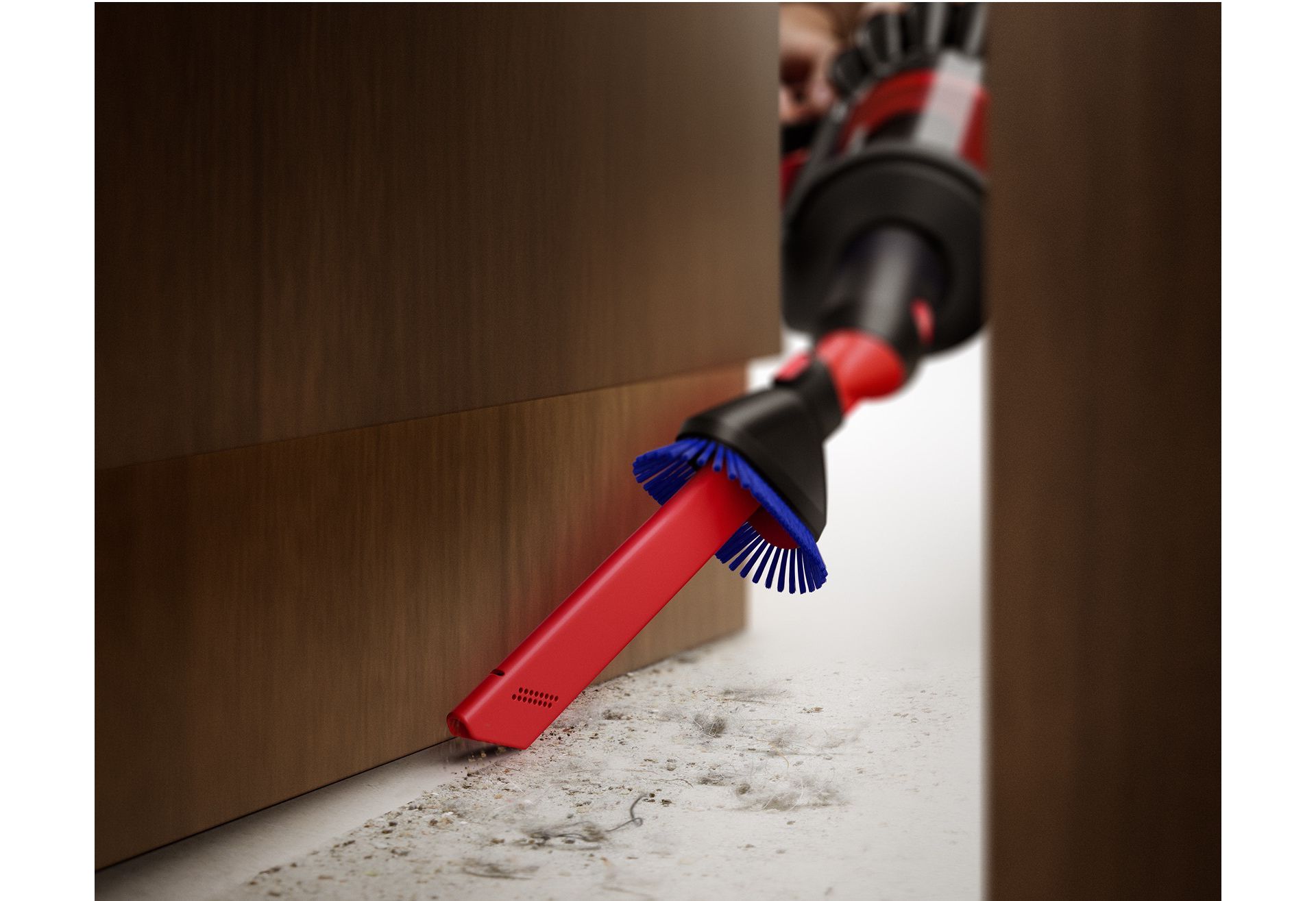 The Awkward gap tool 2.0 is used to clean around a corner.