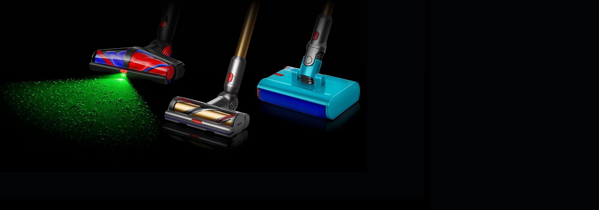 مجموعة من مكانس دايسون.