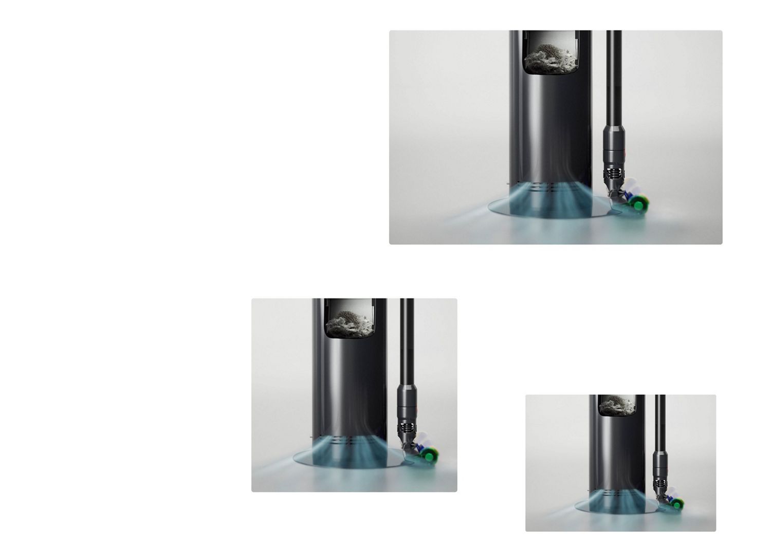 The Dyson Auto-empty Dok stores dust from the vacuum.