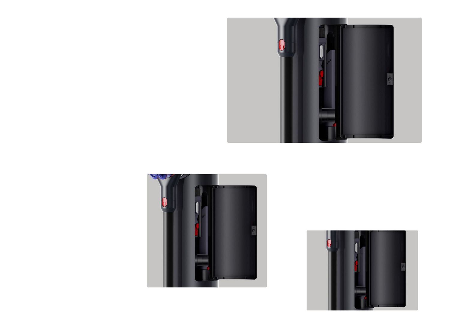 Almacenamiento de accesorios en el Dyson Auto-empty Dok™.