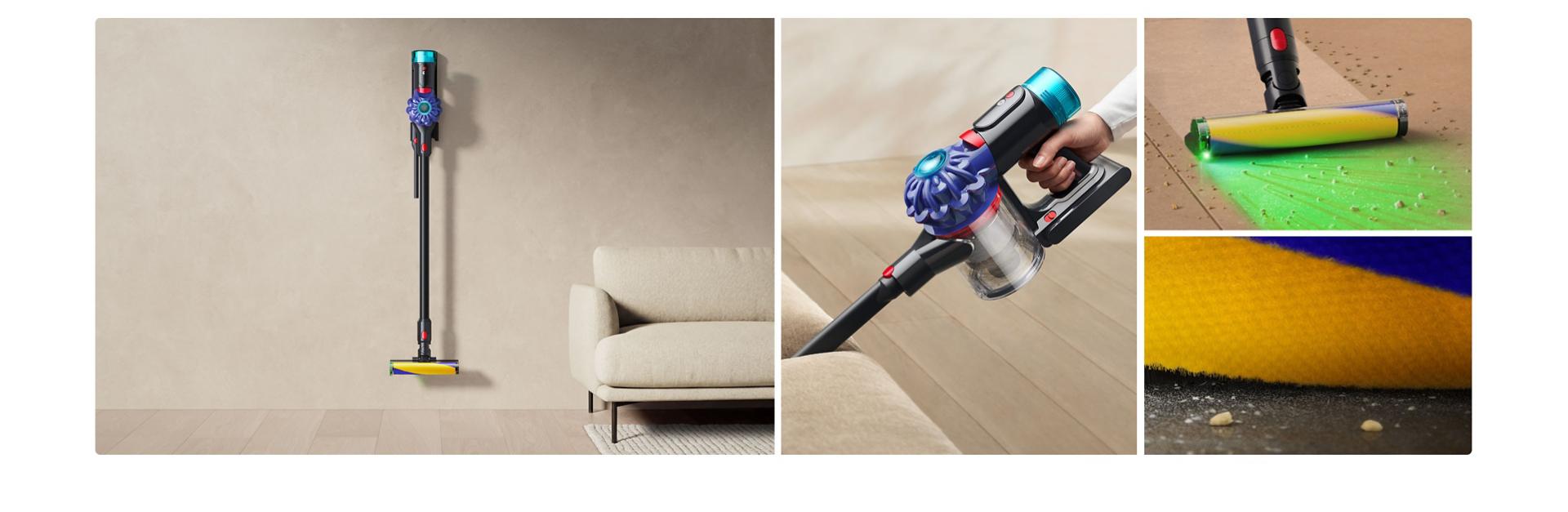 The Dyson Cyclone V10 cordless vacuum in the Auto-empty Dok and used to clean around the home.