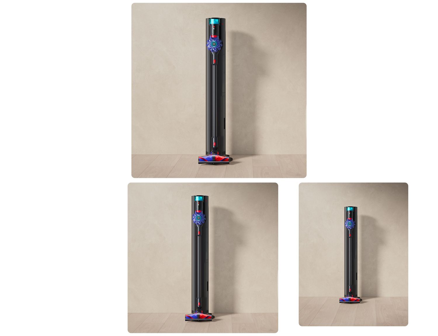 Der Dyson V10 Konical wird in der Auto-empty Dok aufbewahrt.