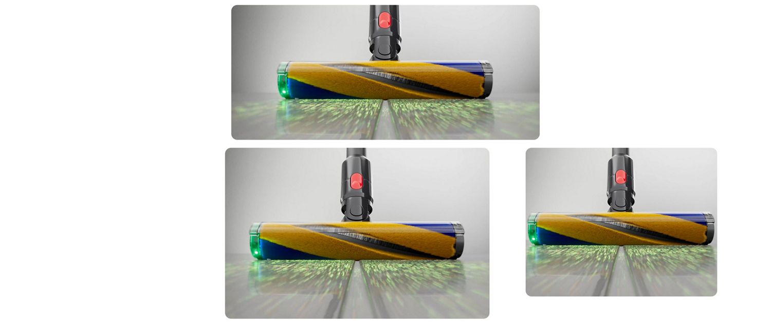 緑色の高性能LEDを搭載したFluffy Optic™クリーナーヘッド