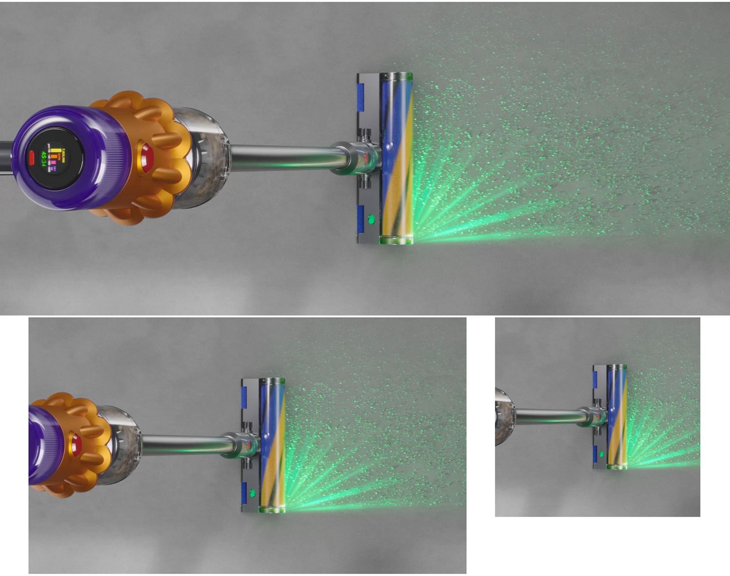 Die Dyson Fluffy Optic Bodendüse wird zum Reinigen im ganzen Haus verwendet.