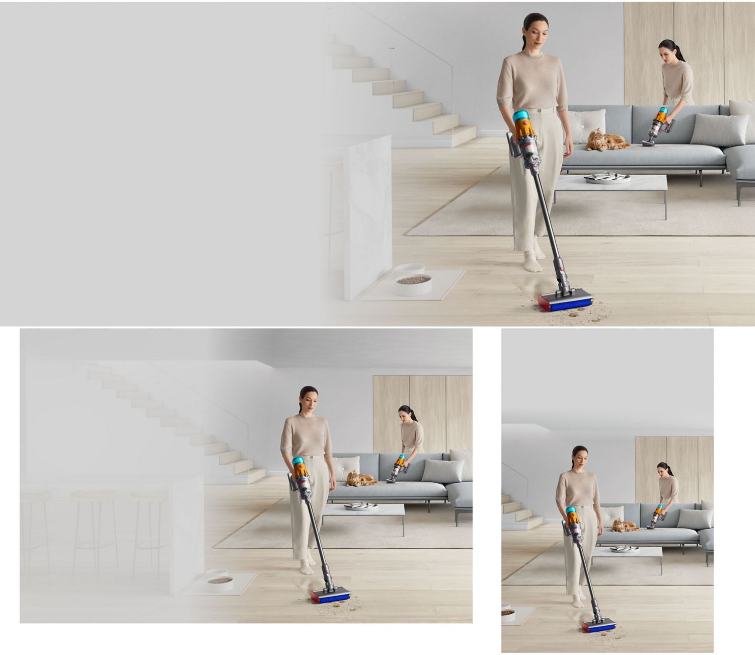 The Dyson V12s Detect Slim Submarine vacuum used to clean around the home.