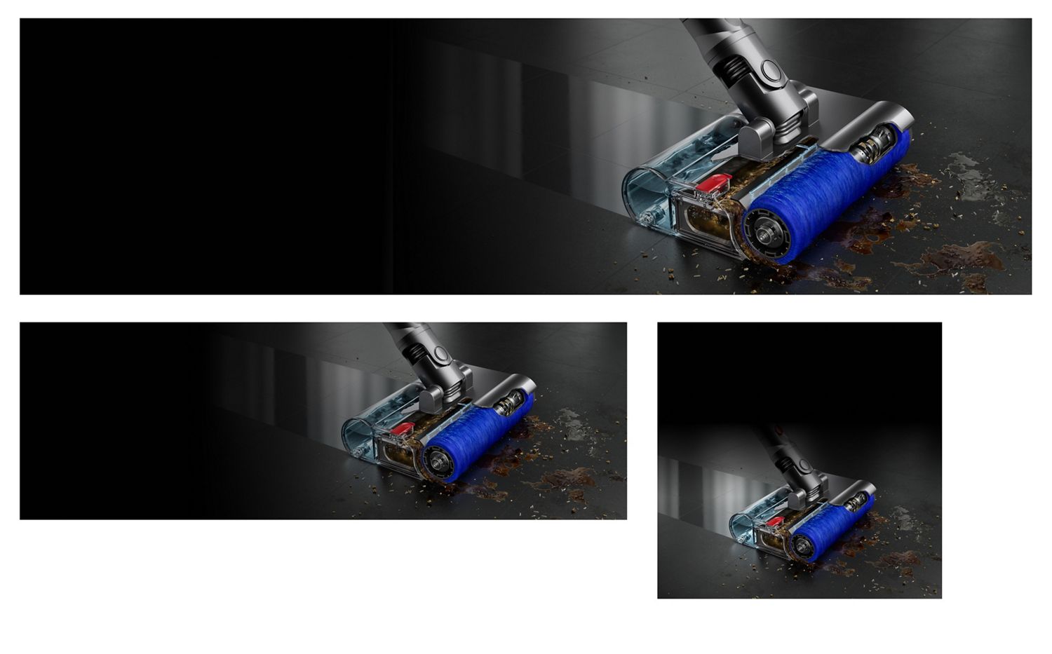 The Dyson V12s Detect Slim Submarine Complete wet and dry vacuum washing a floor.