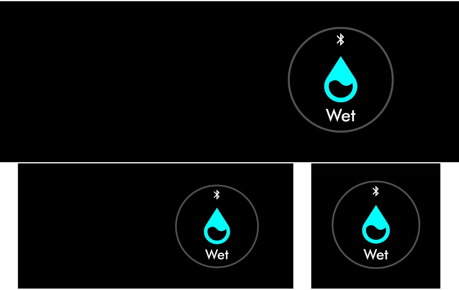 Wet cleaning mode icon for the Dyson V12 vacuum, a blue water droplet with text reading Wet.