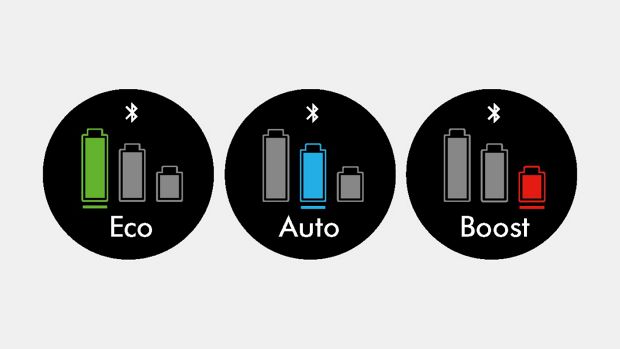 Power modes as seen on the screen of the Dyson V16 Piston Animal vacuum.
