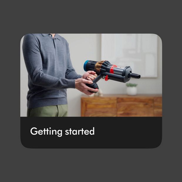 A support video on the MyDyson app.
