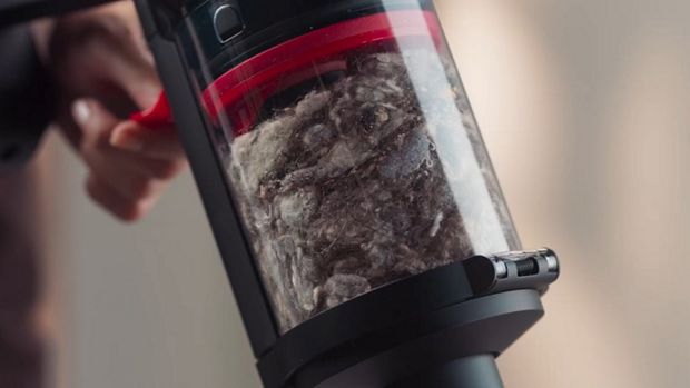 Dyson CleanCompaktor bin is used to compress dust and debris to hold more.