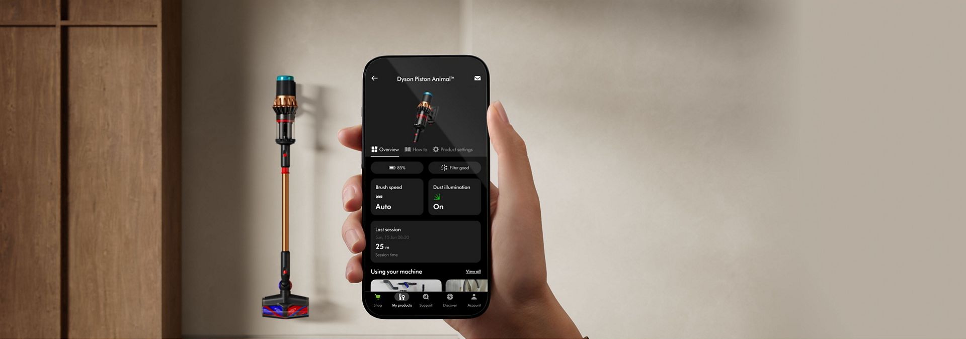 MyDyson app seen on a smartphone screen.