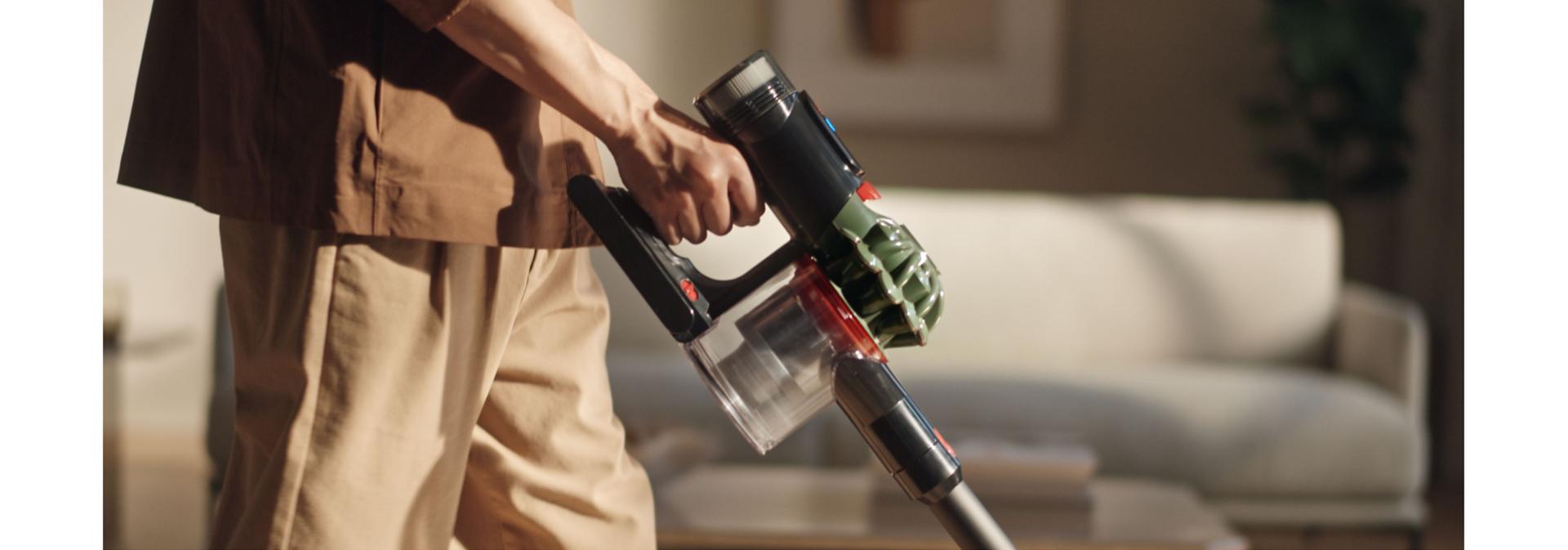 Dyson V8 Cyclone vacuum used to clean around the home.