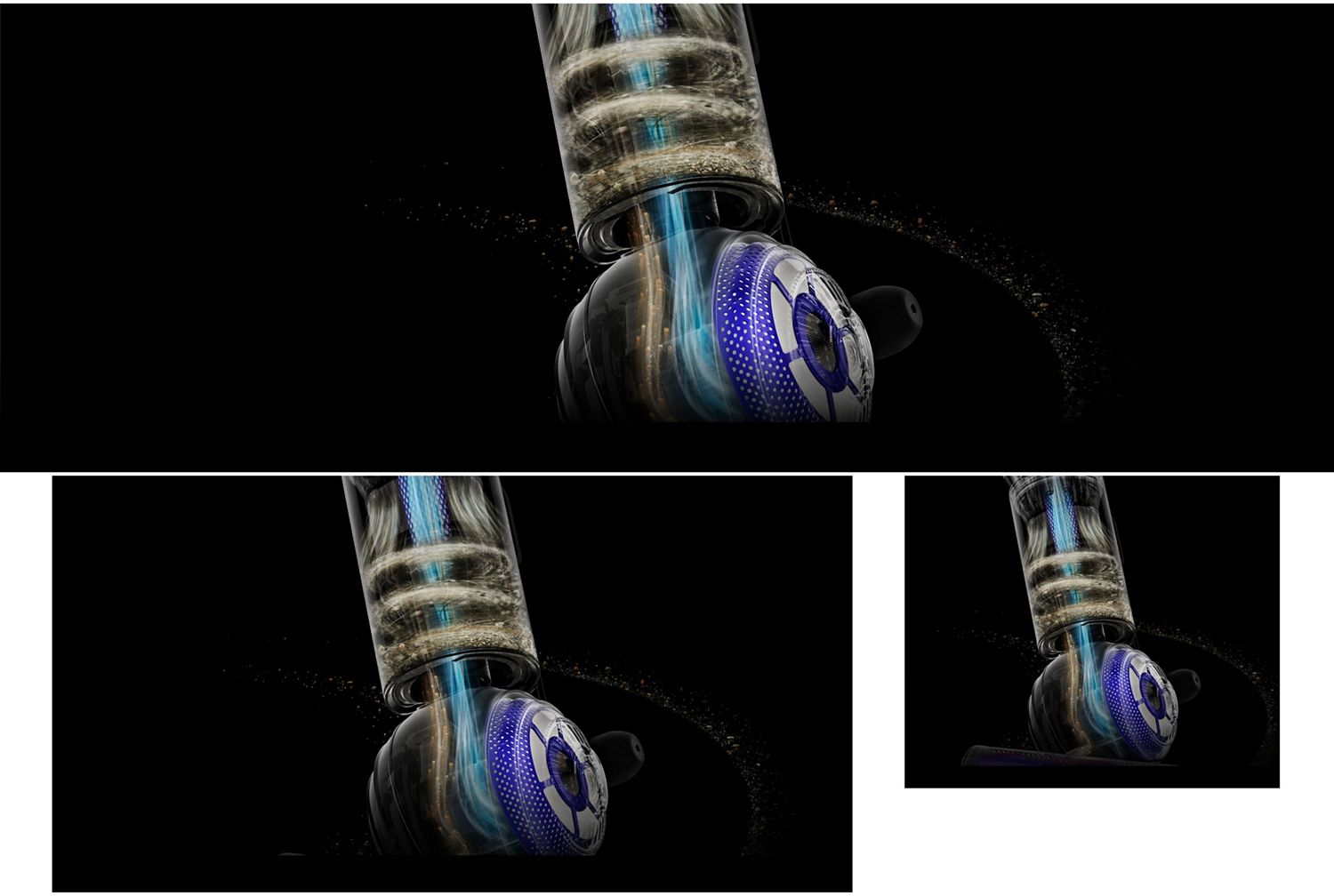 Cutaway showing the filtration inside the Dyson Ball Animal Origin vacuum cleaner.
