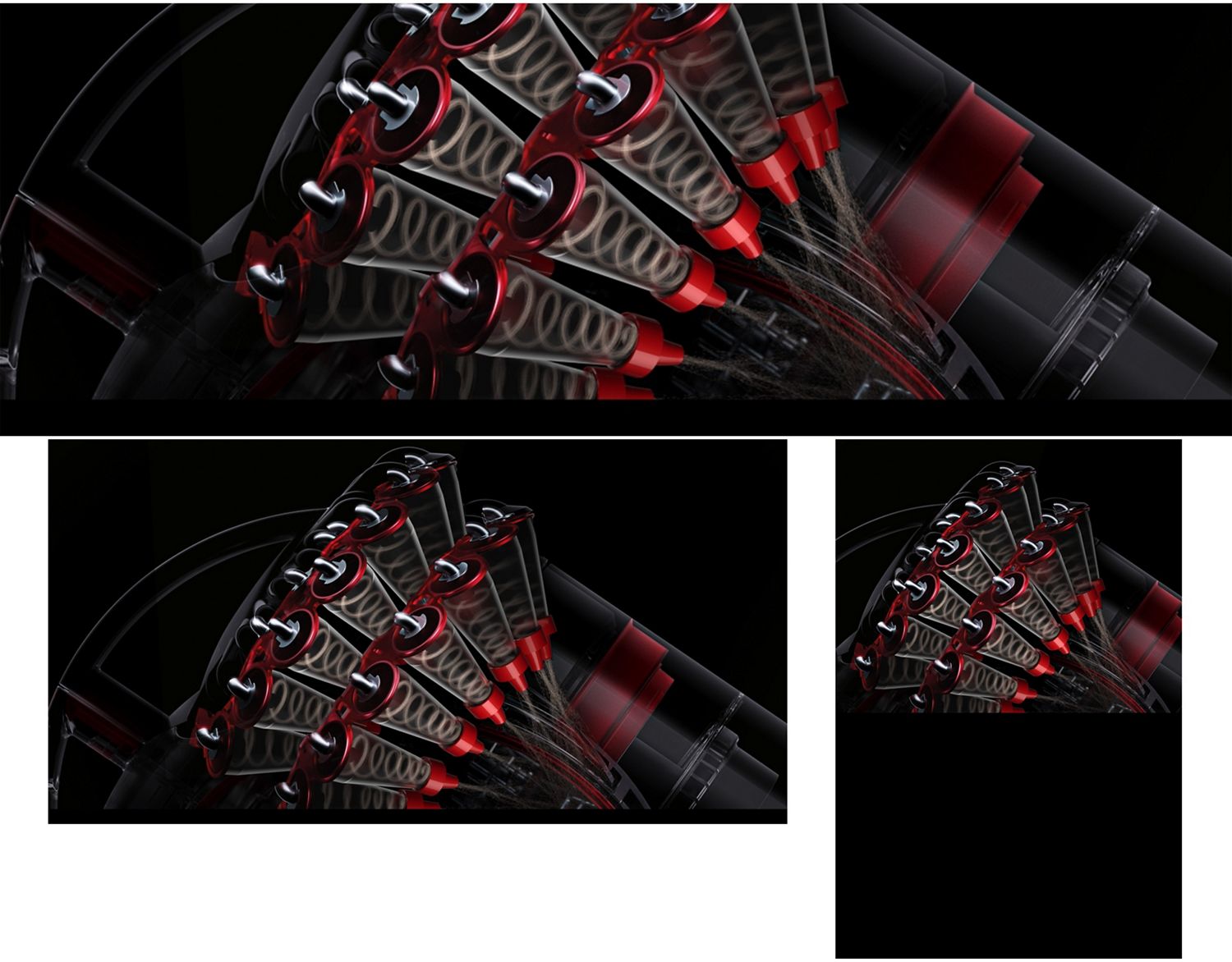 Cyclones in the Dyson Big Ball cylinder vacuum range.