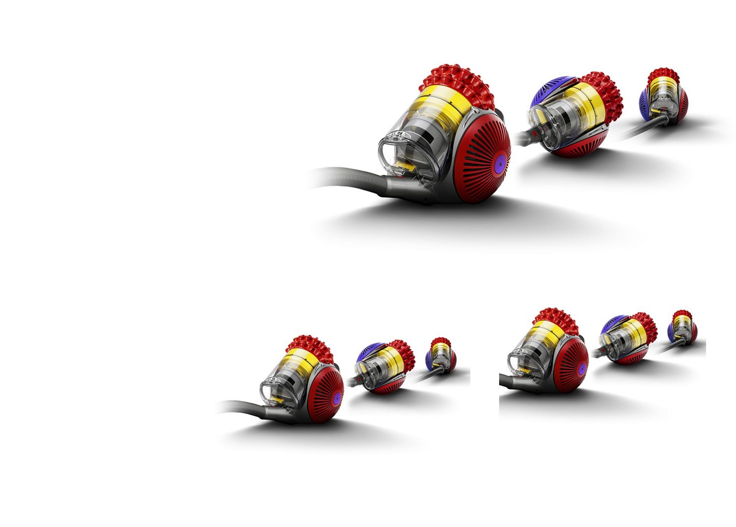 Dyson Big Ball vacuum self-righting after tipping over.
