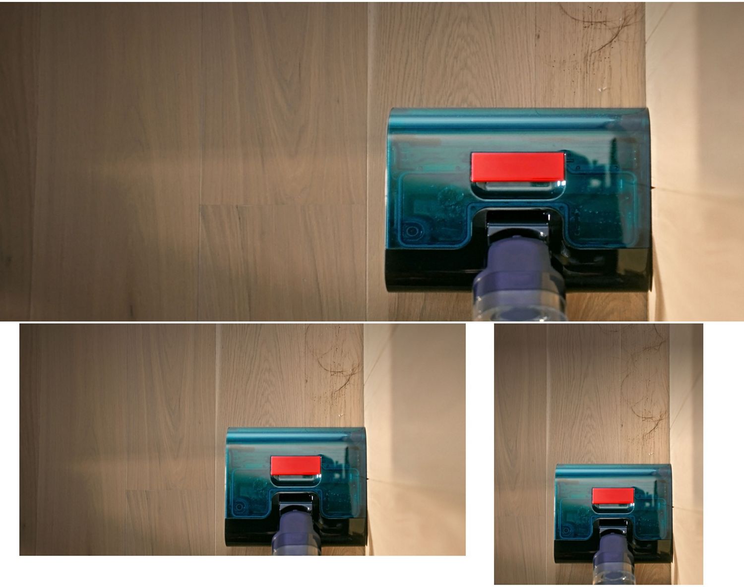 Il lavapavimenti Dyson Clean+Wash Hygiene che pulisce fino al bordo della parete.