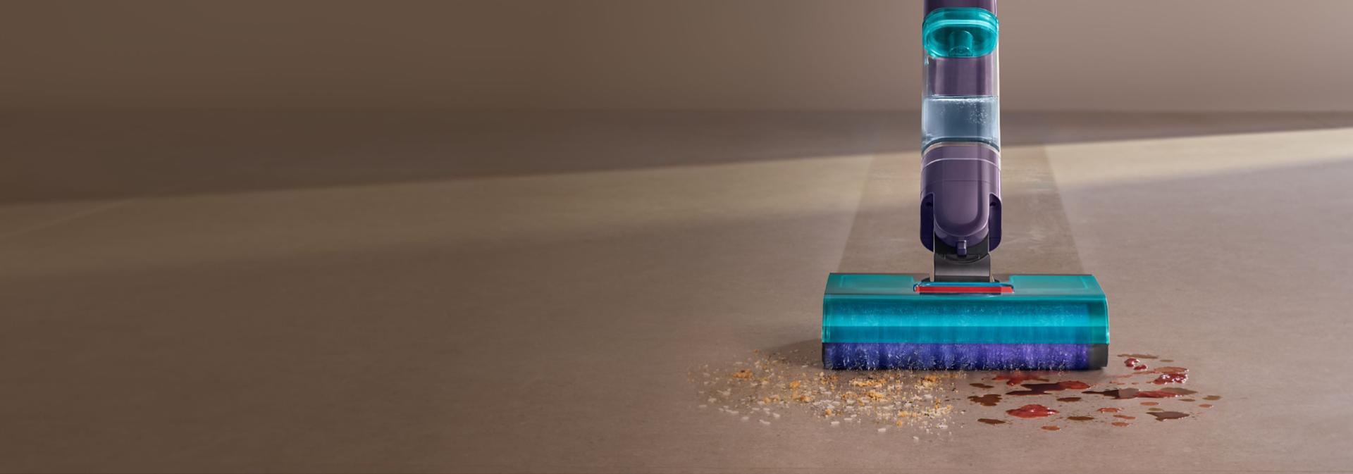 The cleaner head of the Dyson Clean+Wash Hygiene hard floor cleaner.
