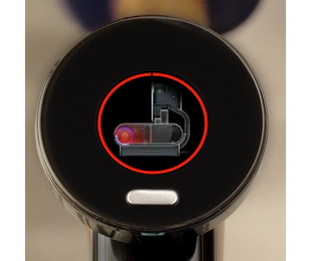 LCD displej znázorňuje probíhající cyklus sušení horkým vzduchem.