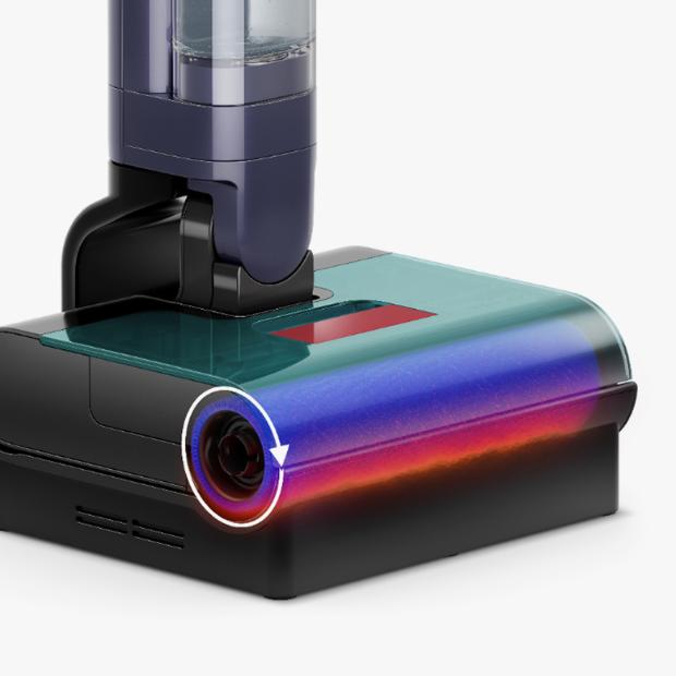 The Dyson Clean+Wash Hygiene hard floor cleaner hot-air drying dock.