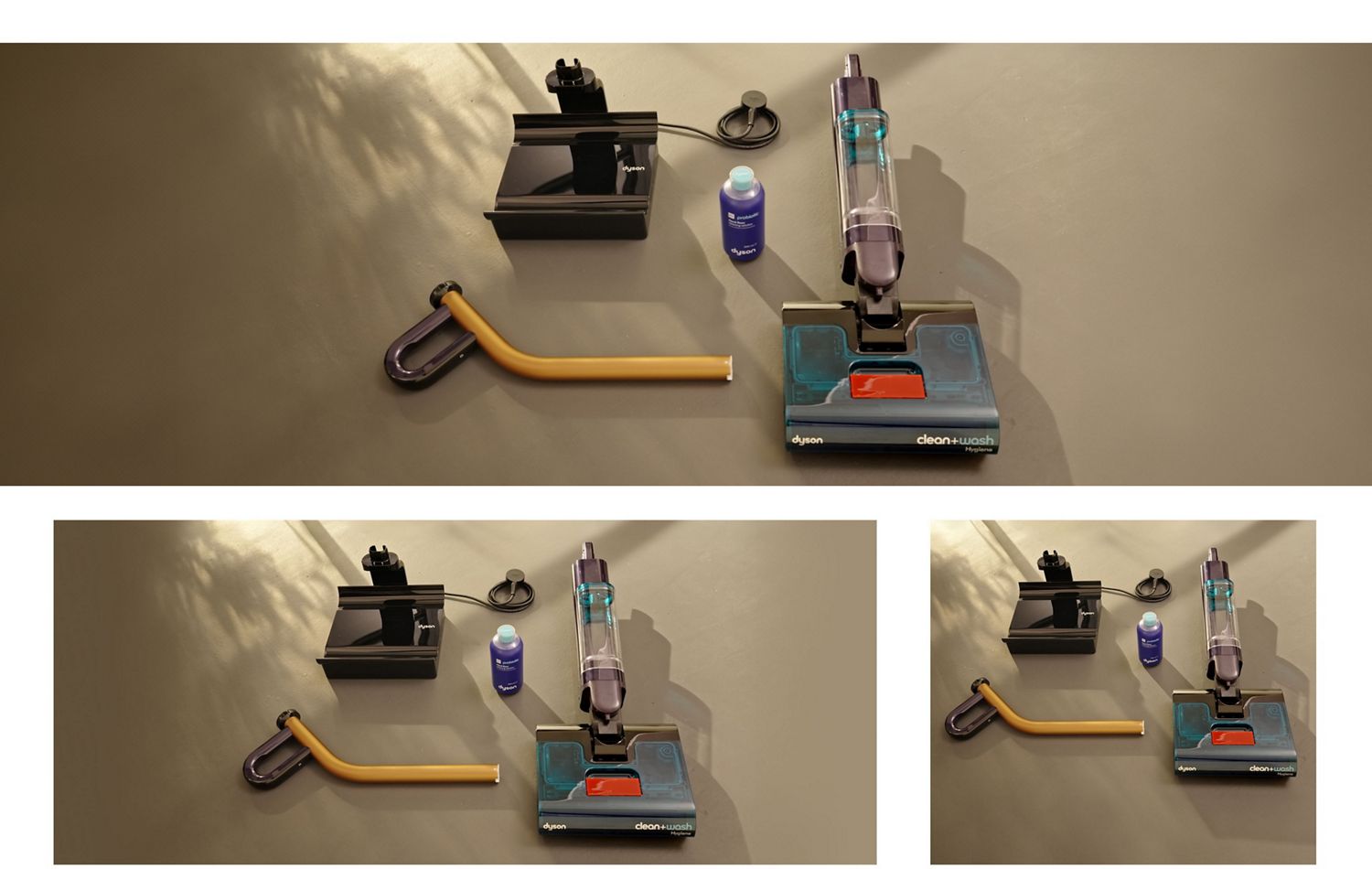 The Dyson Clean+Wash Hygiene hard floor cleaner unboxed and ready for set up.