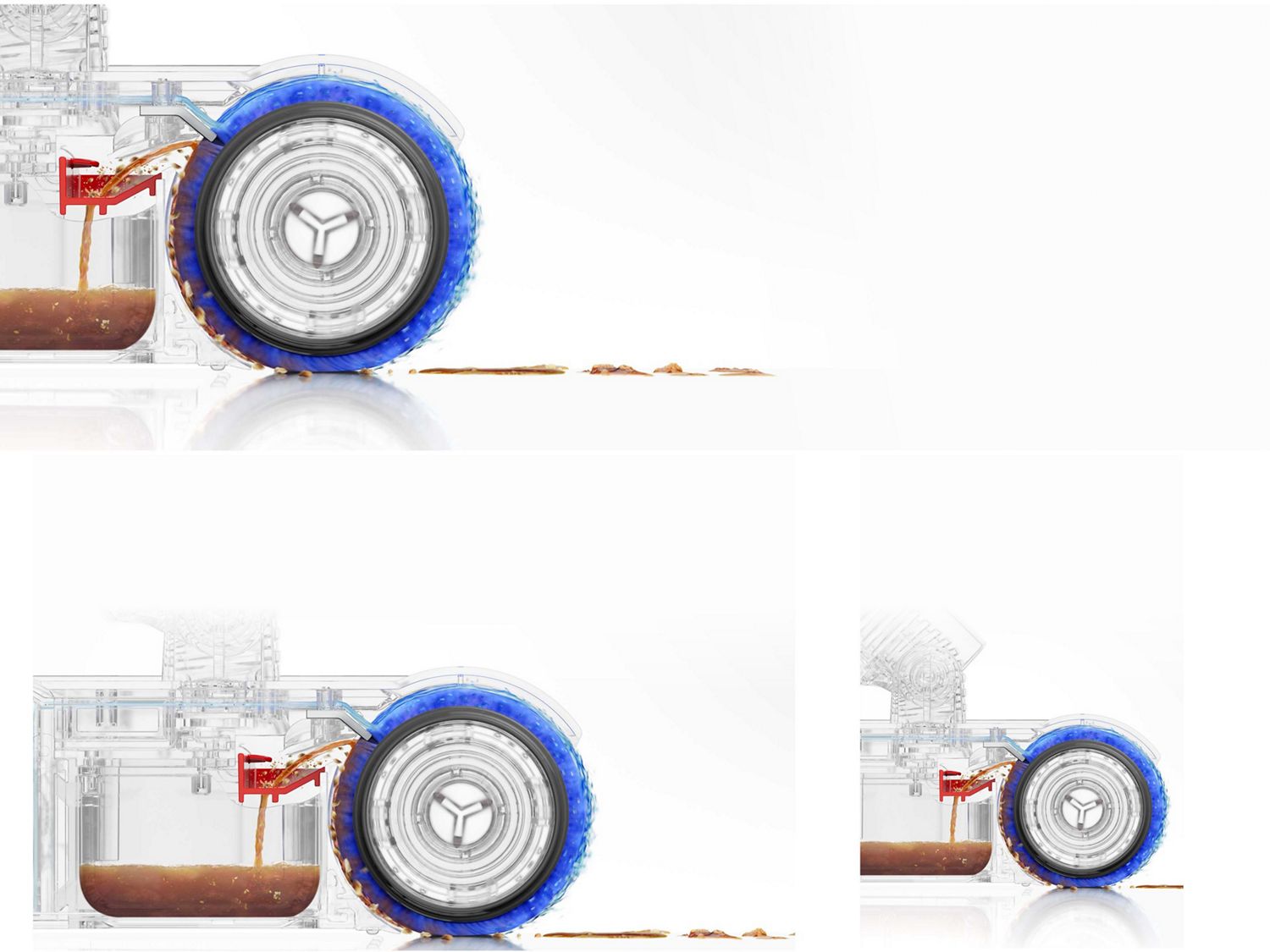 The Dyson PencilVac vacuum is used with the Rotating combi-crevice tool to clean a lampshade.