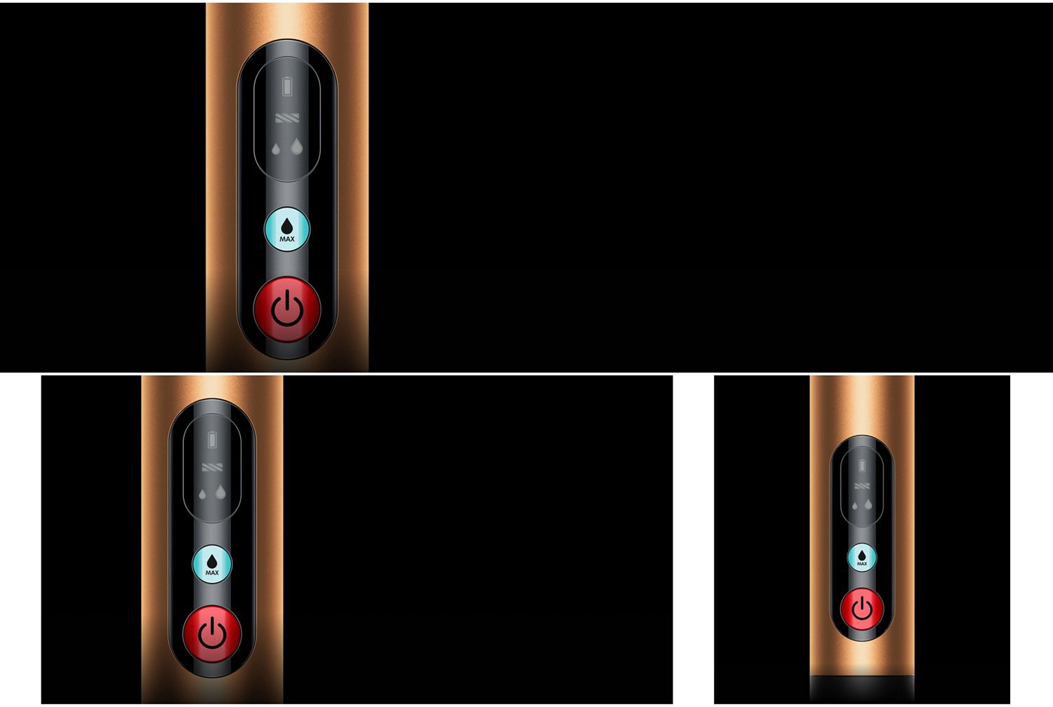 Dyson PencilWash -puhdistimen LED-näyttö.