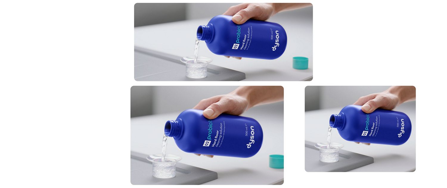 Dyson Probiotic solution being poured into a measuring cup.