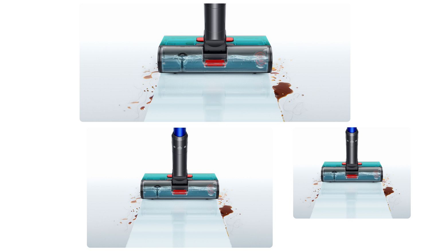 New W1 PencilWash cleaner head cleaning a hard floor