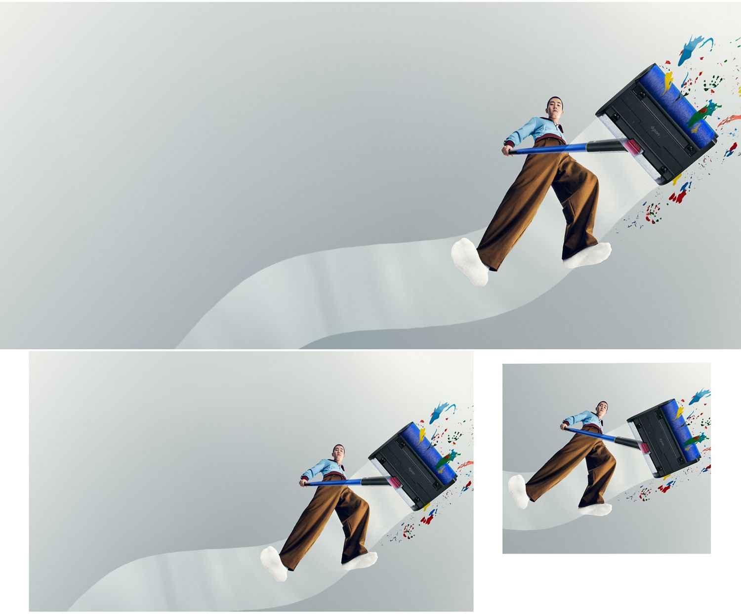Dyson W1 PencilWash cleaner is used to clean spills.
