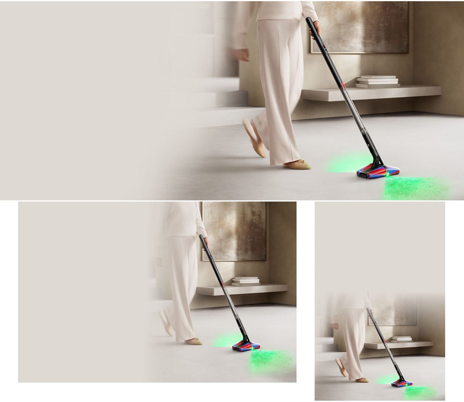 Woman vacuuming with the pencilvac fluffycones