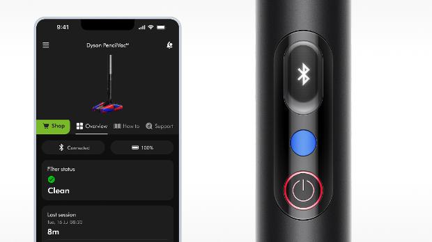 The Dyson PencilVac cleaner as seen on the MyDyson app.