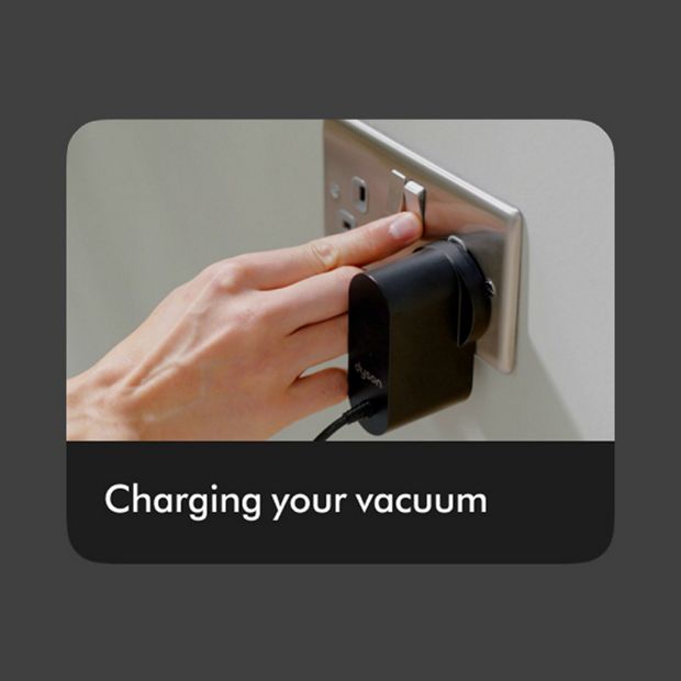 A support guide on the MyDyson app.