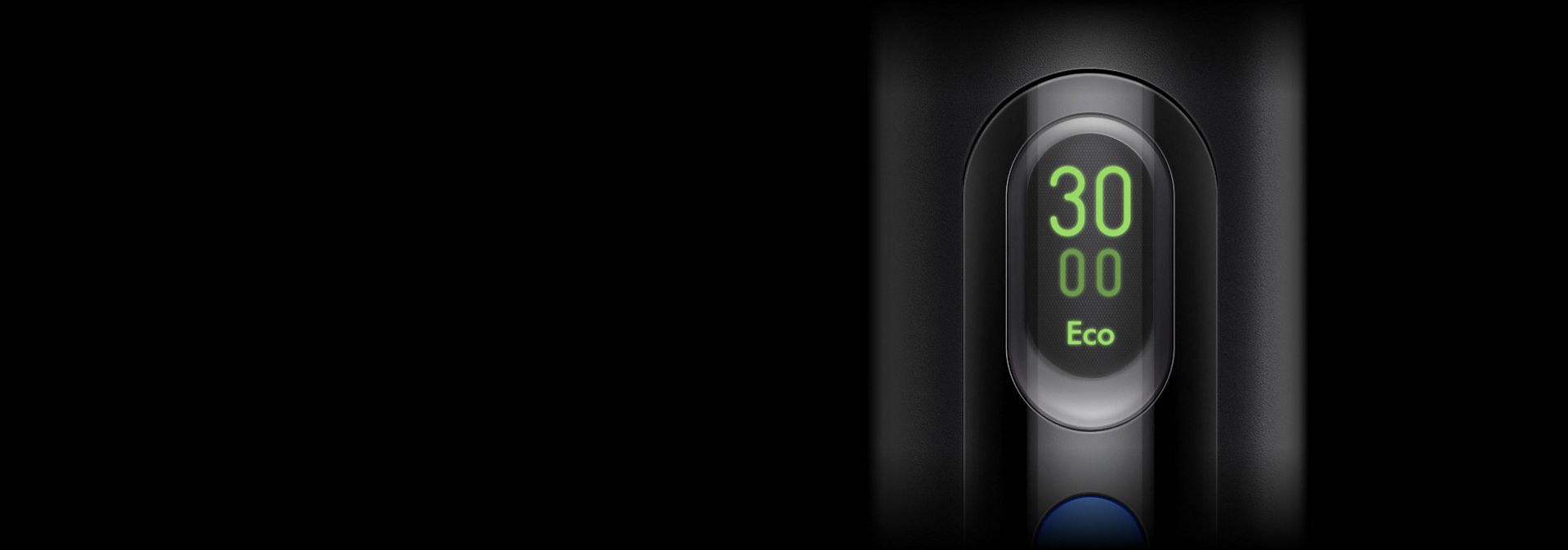 Dyson PencilVac Fluffycones cleaner LCD screen.