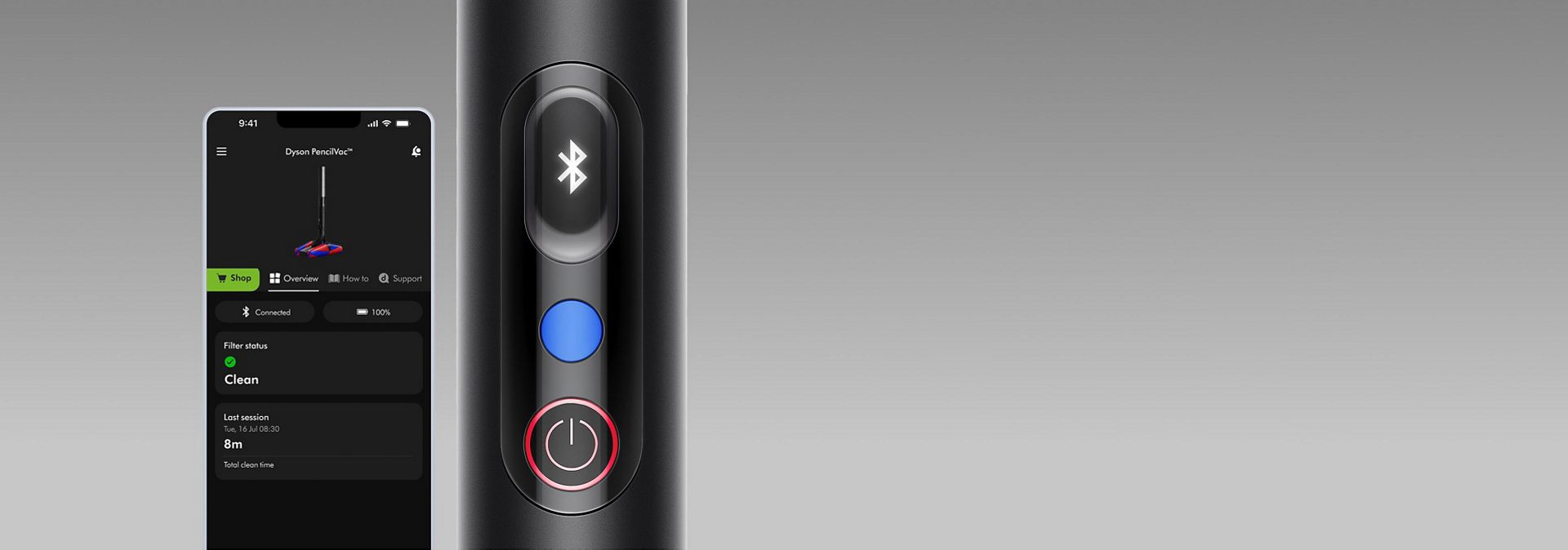Dyson PencilVac cleaner on the MyDyson app.