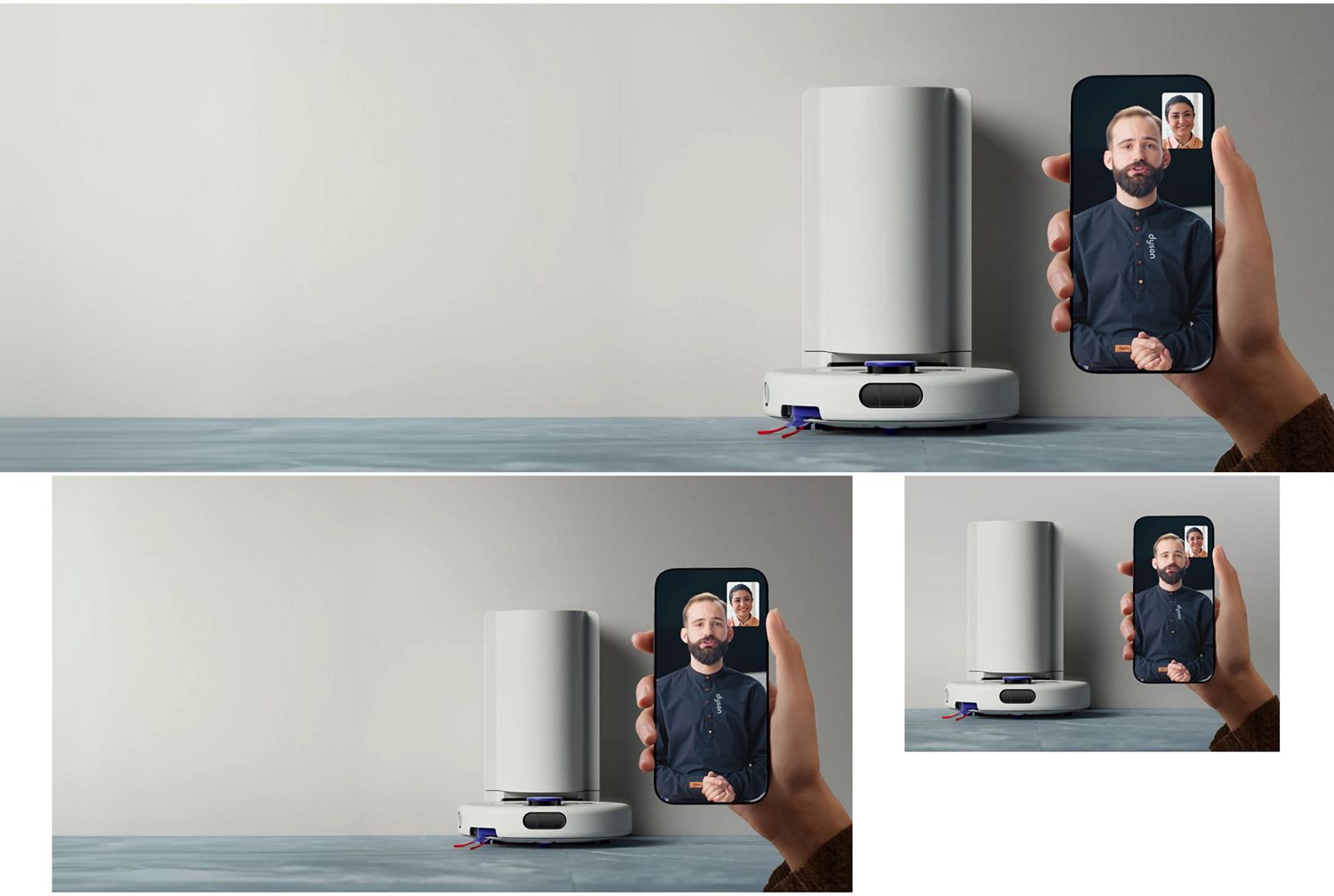 A Dyson robot expert guides a new robot owner through setting up their machine.