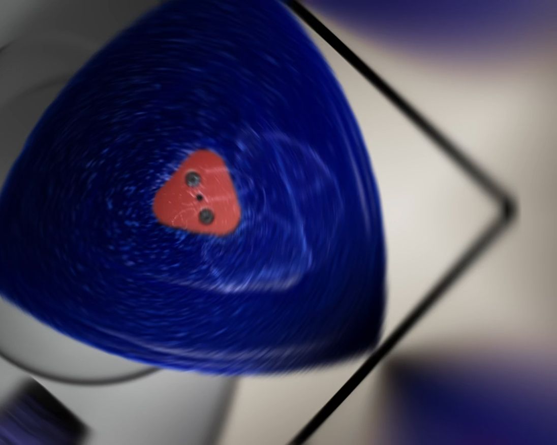 Close-up of the Reuleaux triangle wash pad on the Dyson R2 Nurovi Wash+Dry robot vacuum cleaner.