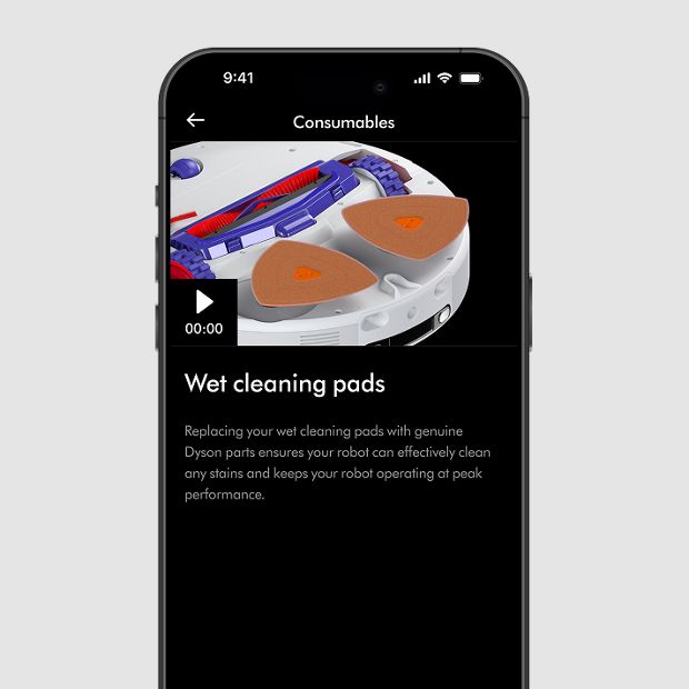 Troubleshooting guide on the MyDyson app.