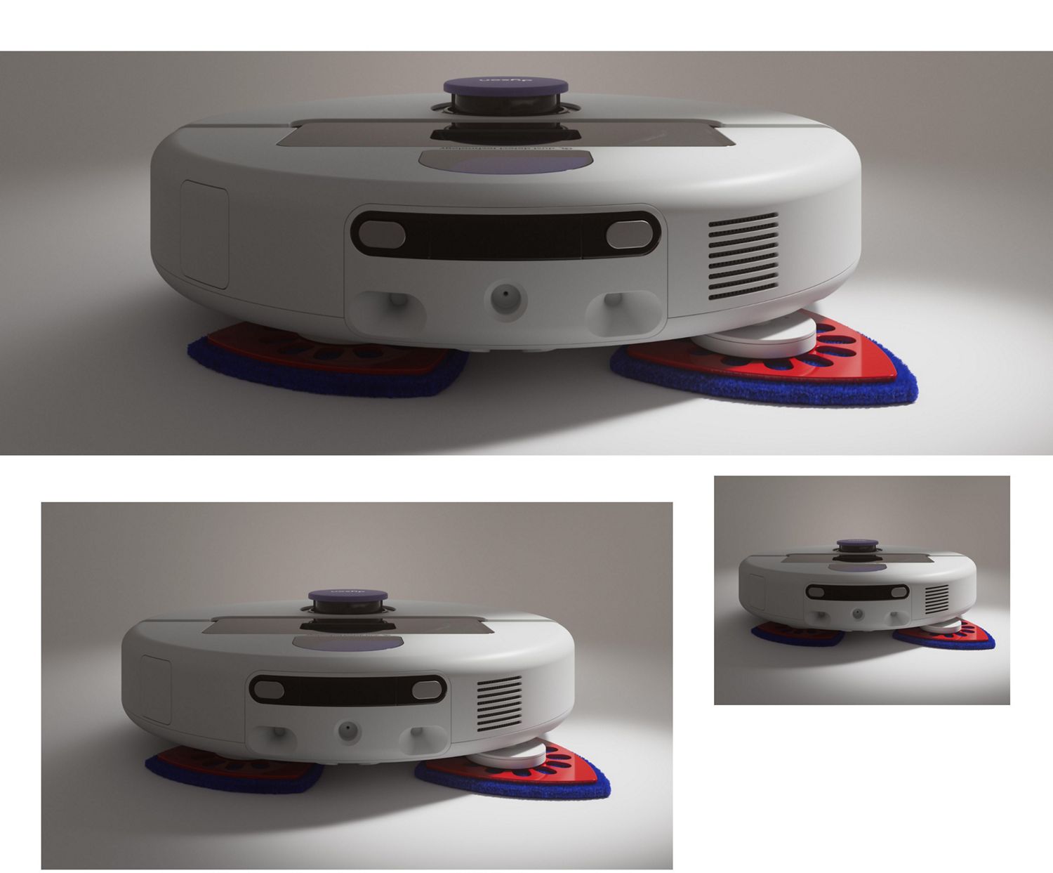 Dyson R2 Nurovi Wash+Dry robot vacuum cleaner with Reuleaux triangle wash pads.