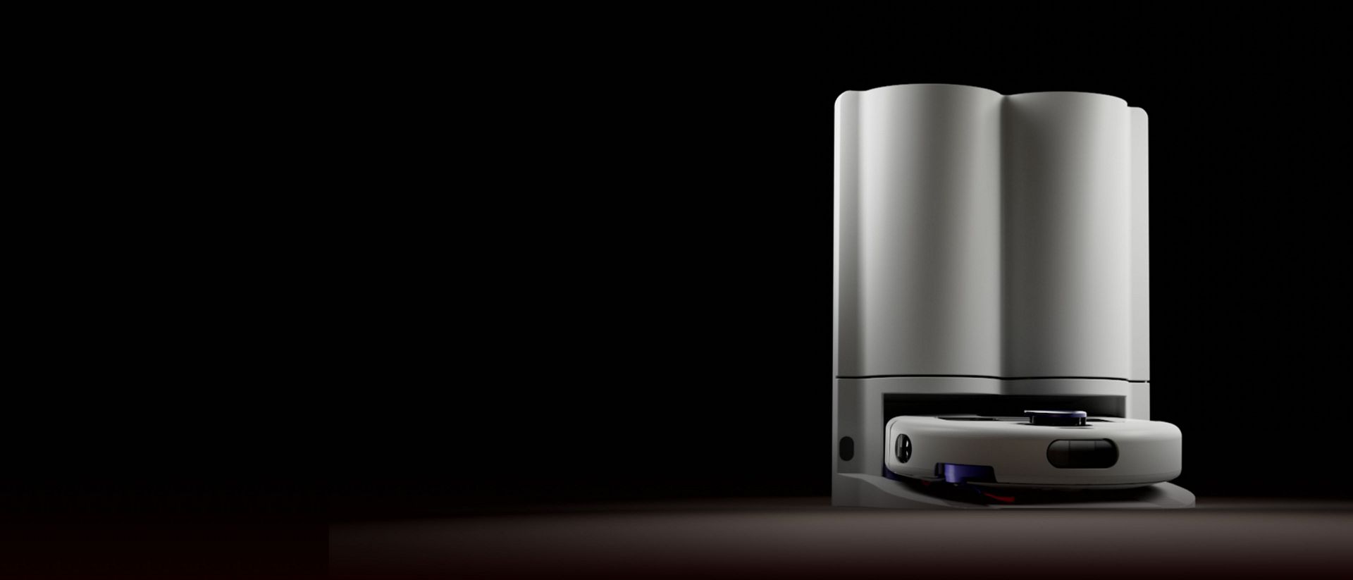 Dyson R2 Nurovi Wash+Dry robot vacuum cleaner in its dock.