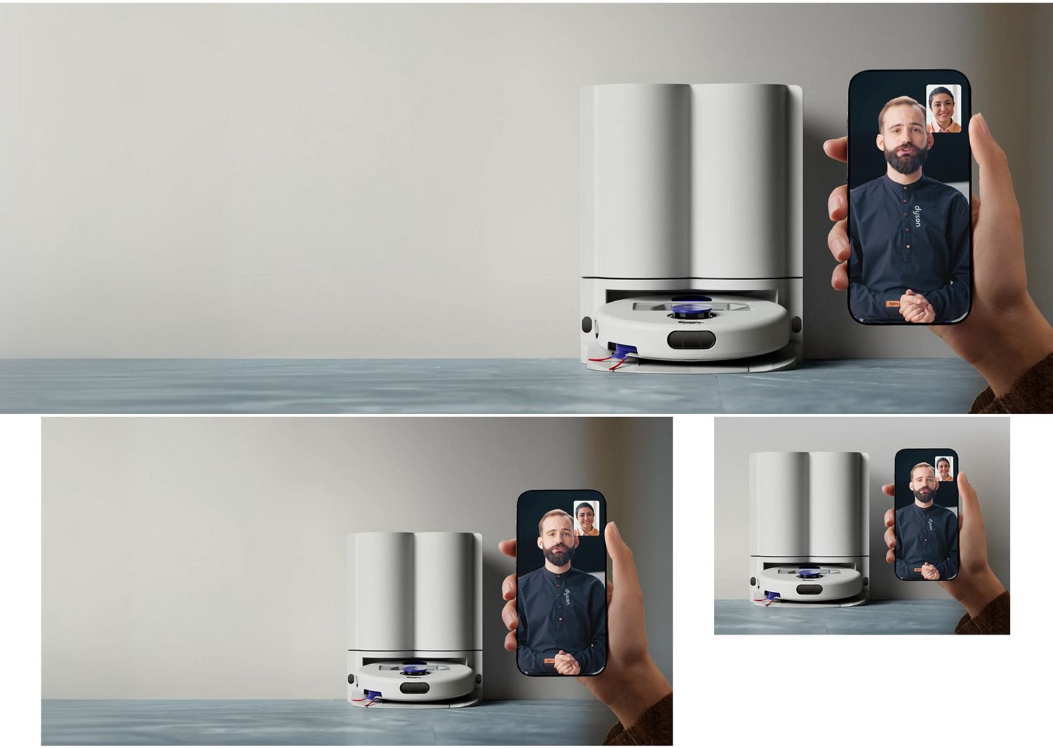 A Dyson robot expert guides a new robot owner through setting up their machine.