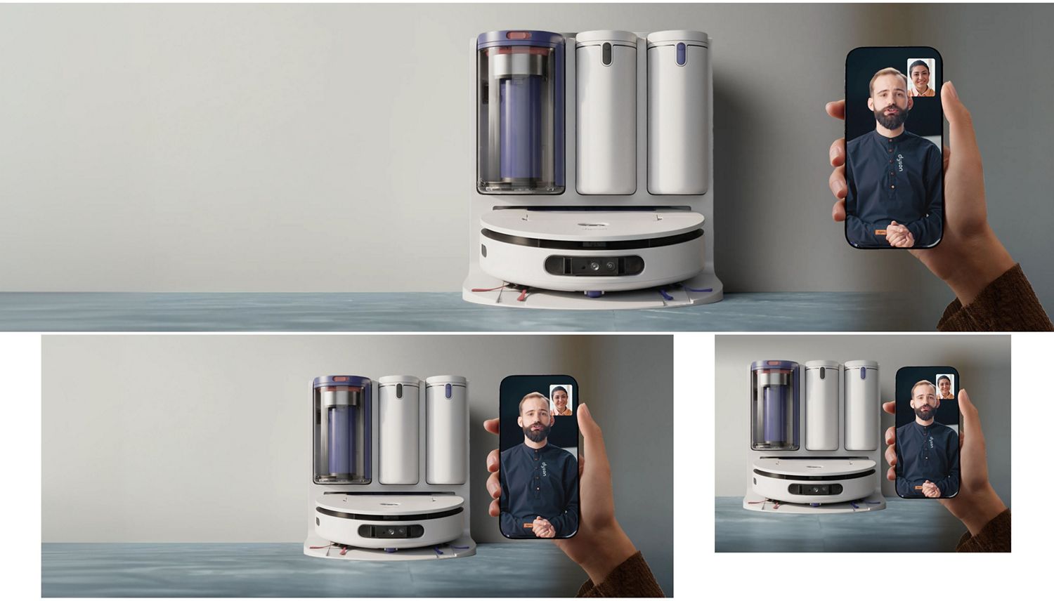 A Dyson robot expert guides a new robot owner through setting up their machine.