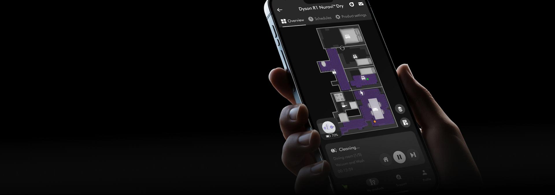 MyDyson app on a smartphone.