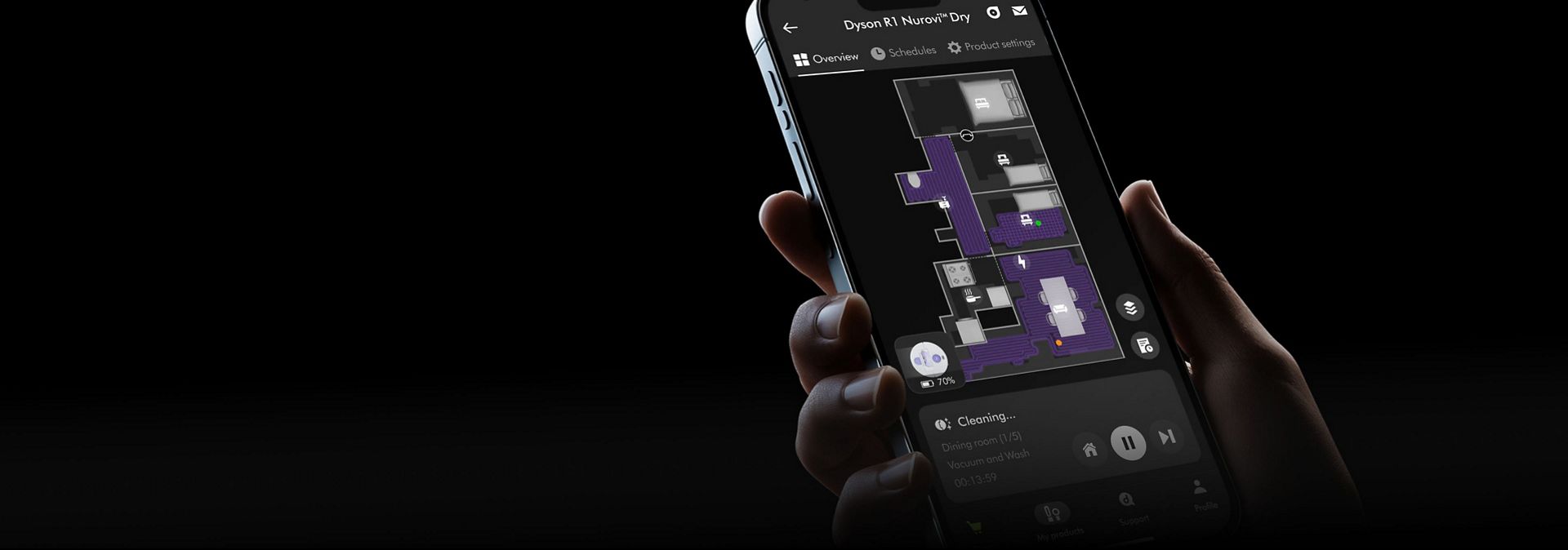 MyDyson app on a smartphone.