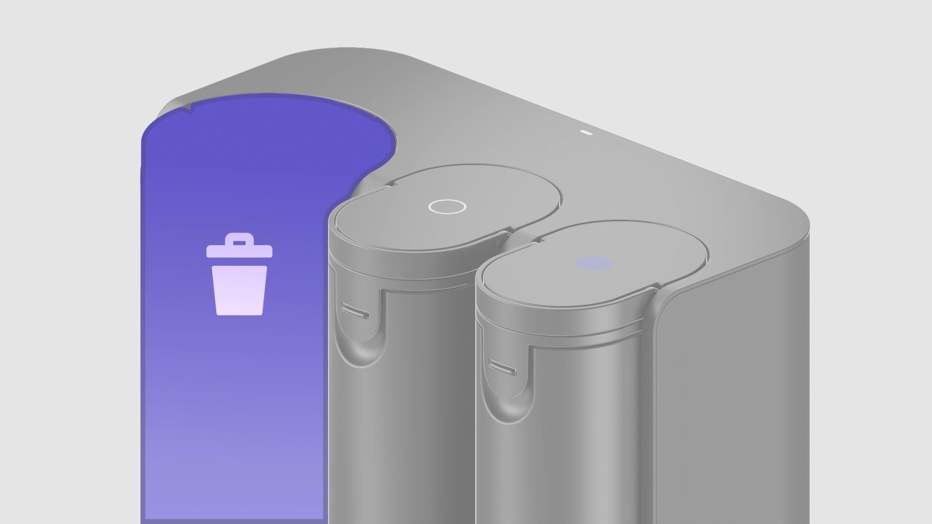 The Dyson Spot+Scrub Ai docking station’s full dry bin.